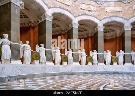 Vittoria dee di Ludwig Schwanthaler, Befreiungshalle Hall di liberazione a Kelheim, Bassa Baviera, Baviera, Germania, Europa, 31. Luglio 2008 Foto Stock