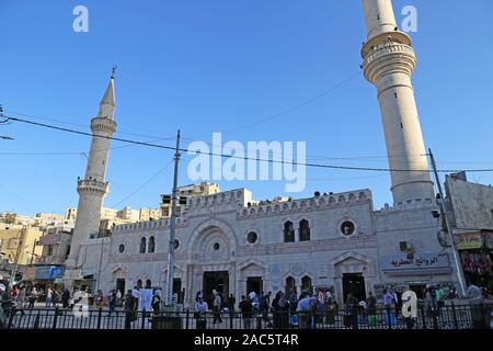 Grande Moschea Husseini, King Talal Street, Al Rjoum, Amman, Giordania, Medio Oriente Foto Stock