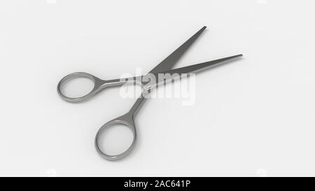 3D rendering di una forbice isolata in un colore di sfondo per studio Foto Stock