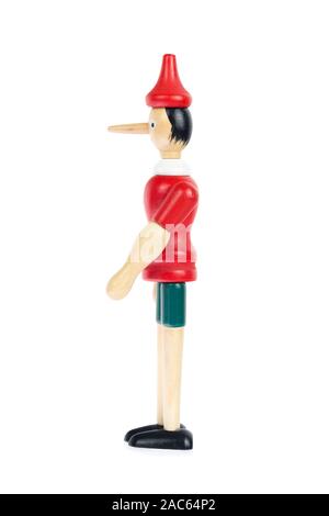 Pinocchio in legno bambola intaglio Foto Stock