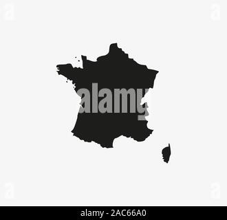 Mappa Francia su sfondo bianco. Illustrazione Vettoriale. Illustrazione Vettoriale
