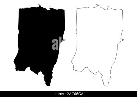 Vega Baja comune (Commonwealth of Puerto Rico, Porto Rico, PR, costituite in territori degli Stati Uniti) mappa illustrazione vettoriale, scribbl Illustrazione Vettoriale