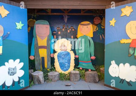 Presepe display di Natale, REGNO UNITO Foto Stock