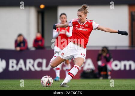 Borehamwood, Regno Unito. 1 Dic 2019. Vivianne Miedema di Arsenal punteggi durante la donna Super League tra Arsenal e la città di Bristol a Prato Park a Borehamwood, in Inghilterra il 1 dicembre 2019 (foto di Daniela Porcelli/SPP) Credito: SPP Sport Stampa foto. /Alamy Live News Foto Stock