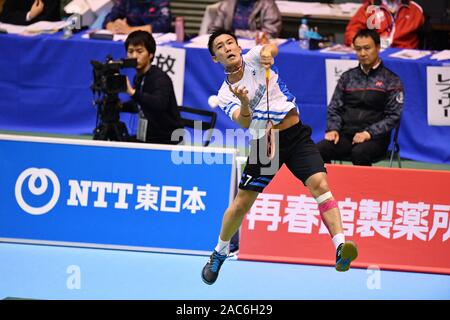 Kento Momota, Novembre 30, 2019 - Badminton : la 73rd tutto il Giappone Badminton Championships 2019 uomini singoli semi-finale di Komazawa palestra, Tokyo, Giappone. (Foto di MATSUO.K/AFLO SPORT) Foto Stock