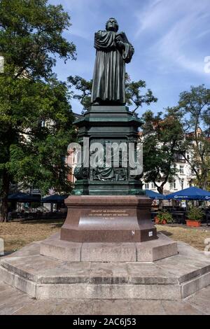 Martin Lutero monumento a Karlsplatz a Eisenach Foto Stock