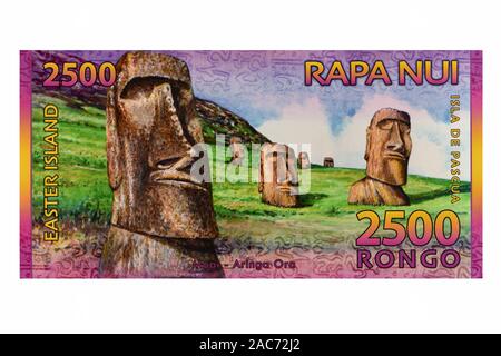 La banconota von Rapa Nui, Osterinsel Foto Stock