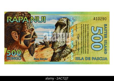 La banconota von Rapa Nui, Osterinseln Foto Stock
