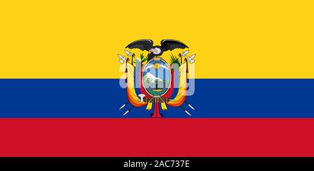 Nationalfahne, Flagge von Ecuador, Südamerika Foto Stock