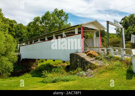 Ryot ponte coperto, Bowser Road, West St Clair Township, PA Foto Stock