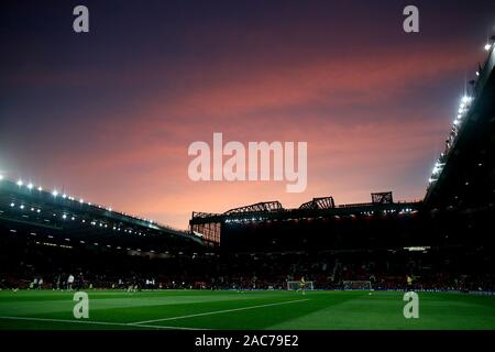 Una vista generale in vista del match di Premier League a Old Trafford, Manchester.