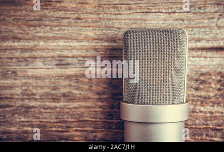 Ampio diaframma condensatore studio microfono. Foto Stock