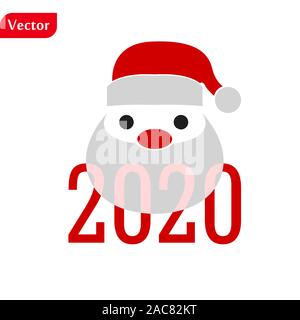 Funny Saluti di Natale divertente carta di Santa Claus. illustrazione vettoriale illustrazione isolato Illustrazione Vettoriale