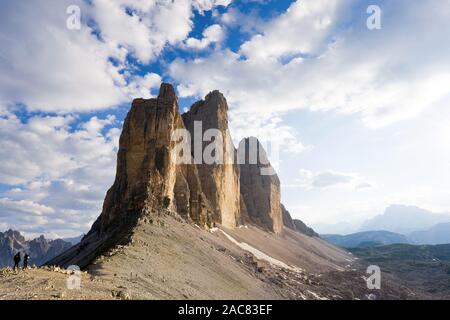 Tre Cime di Lavaredo, provincia di Alto Adige, Dolomiti di Sesto, Italia Foto Stock
