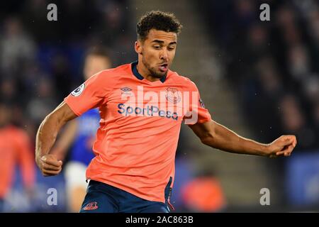 Leicester, Regno Unito. 1 Dic 2019. Dominic Calvert-Lewin (9) di Everton durante il match di Premier League tra Leicester City e Everton al King Power Stadium, Leicester domenica 1 dicembre 2019. (Credit: Jon Hobley | MI News) La fotografia può essere utilizzata solo per il giornale e/o rivista scopi editoriali, è richiesta una licenza per uso commerciale Credito: MI News & Sport /Alamy Live News Foto Stock