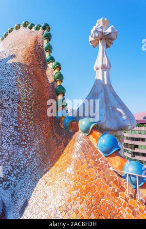 Casa Batllo, Barcellona, in Catalogna, Spagna Foto Stock