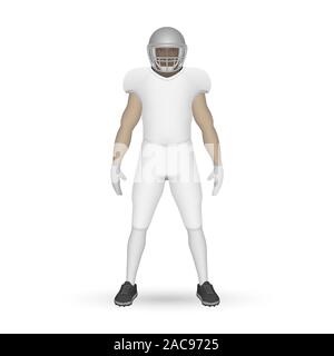 3D realistici giocatore di football americano, kit modello di progettazione Illustrazione Vettoriale