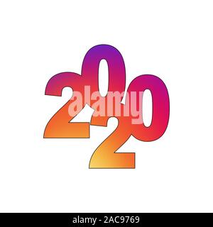 Felice Anno Nuovo 2020 testo logo design, illustrazione vettoriale Illustrazione Vettoriale