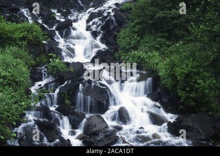 Equiseto cascate, wasserfaelle, keystone canyon, Alaska, Stati Uniti d'America, Foto Stock