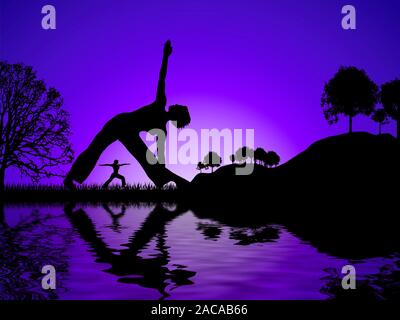 Lo yoga riflettere Foto Stock