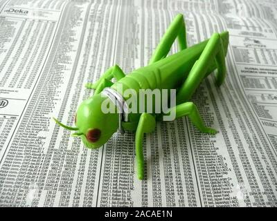 Immagine simbolo di cavallette in borsa Foto Stock