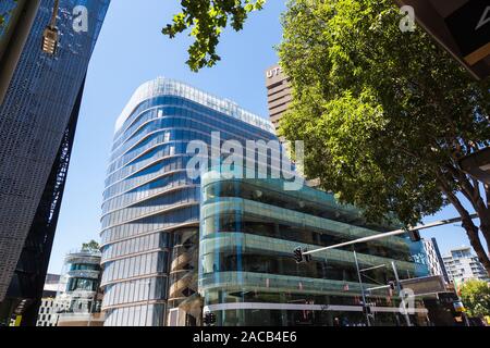 Il vetro encassed UTS edificio centrale ha molte caratteristiche di design esclusive. Progettato da Australian architectural firm FJMT, esso offre un 10-twiste livello Foto Stock