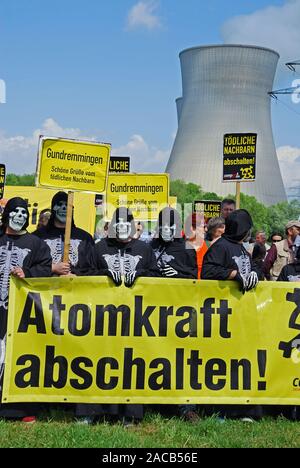 Anti-nucleare dimostrazione a Gundremmingen centrale nucleare Foto Stock