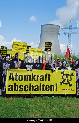 Anti-nucleare dimostrazione a Gundremmingen centrale nucleare Foto Stock