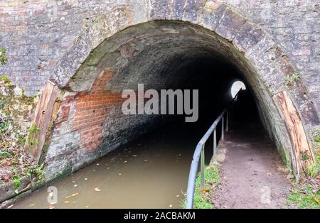 Ellesmere Tunnel sulla Llangollen ramo del Shropshire Union Canal vicino a Ellesmere, Shropshire Foto Stock