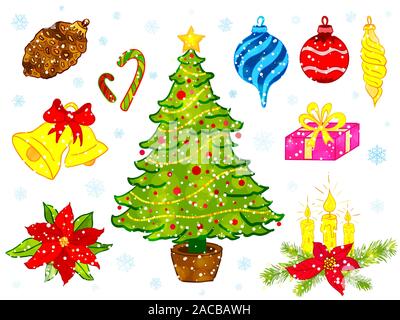 Il Natale di elementi decorativi di sfondo vettoriale Illustrazione Vettoriale