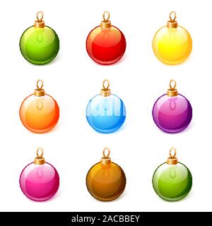 Set di colorate palle di Natale vettore Illustrazione Vettoriale
