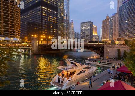 Chicago River, Chicago, Illinois, Stati Uniti d'America Foto Stock