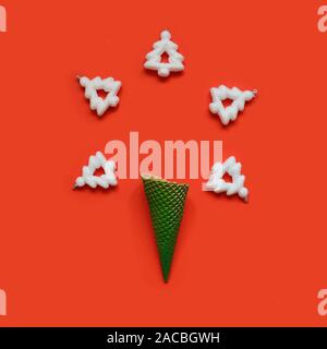 Crisnmas la minima nozione. Natale Anno Nuovo Lay piatto. Foto Stock