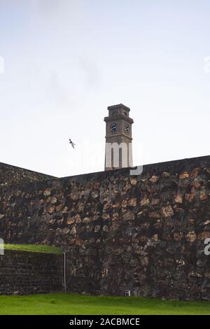 Forte Galle Torre dell Orologio in Sri Lanka Foto Stock