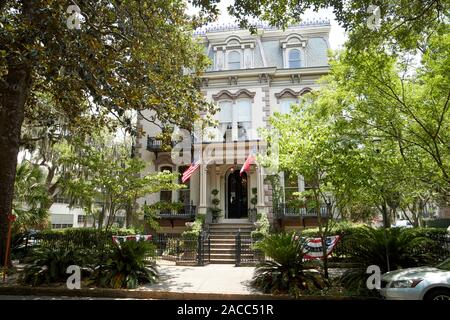 Hamilton turner inn ex casa di Samuel Pugh Hamilton e la prima casa a Savannah per avere energia elettrica Savannah in Georgia negli Stati Uniti Foto Stock