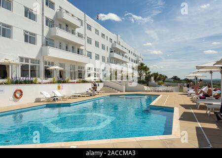 Hotel e piscina, Saunton Sands Hotel, Saunton, Devon, Inghilterra, Regno Unito Foto Stock