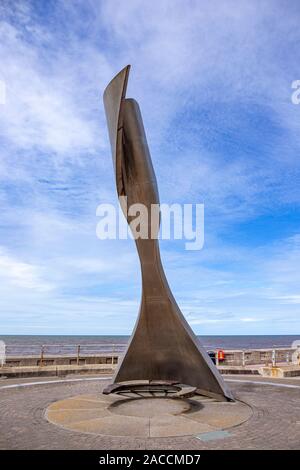 Vento rotante rifugio sulla spiaggia meridionale di Blackpool Lancashire Regno Unito Foto Stock
