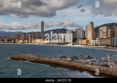 Spiaggia di Poniente di Benidorm Foto Stock