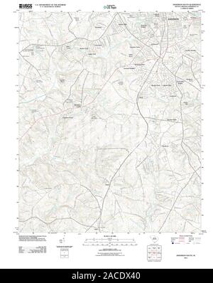USGS TOPO Map South Carolina SC Anderson Sud 20110819 TM il restauro Foto Stock