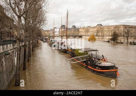 Inondazioni in parigi Foto Stock