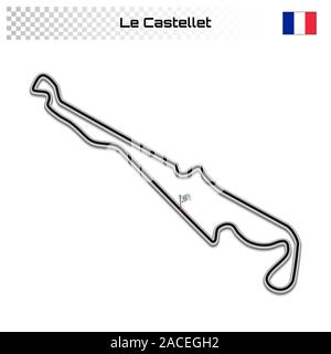 Le Castellet circuito per il Motorsport e Autosport. Gran Premio di Francia della pista. Illustrazione Vettoriale