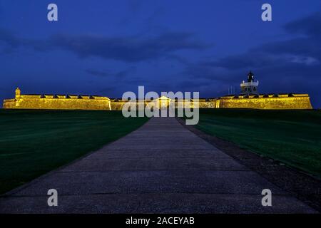 San Felipe del Morro (El Morro) Castello (1540S-1786), il Sito Storico Nazionale di San Juan, la vecchia San Juan, Puerto Rico Foto Stock