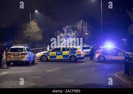 La scena vicino a Debden Park High School, in botesdale, Essex, dopo un assassinio di inchiesta è stata avviata dopo un 12-anno-vecchio ragazzo è stato ucciso quando una vettura si è schiantato in bambini. La polizia sta ricercando un argento Ford Ka ritiene che sono stati coinvolti nella collisione fatale Foto Stock