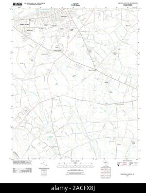 USGS TOPO Map South Carolina SC Hartsville South 20110823 TM il restauro Foto Stock