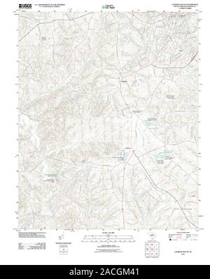 USGS TOPO Map South Carolina SC Laurens Sud 20110819 TM il restauro Foto Stock