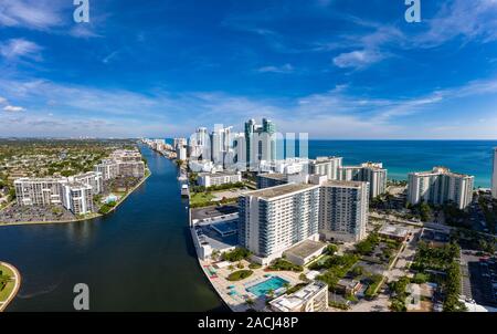 Vista aerea panorama di Fort Lauderdale Foto Stock