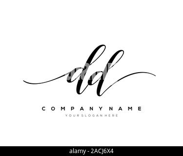 DD lettera iniziale del logo della grafia vettore. Illustrazione Vettoriale