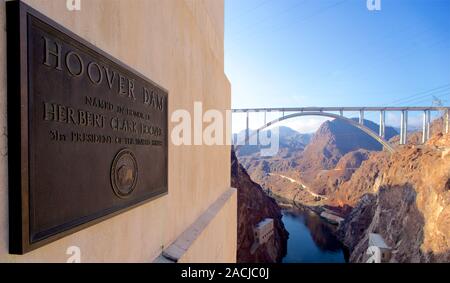 La diga di Hoover, Nevada, Arizona, Stati Uniti Foto Stock