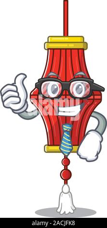 Cool businessman cinesi lanterne di carta personaggio dei fumetti Illustrazione Vettoriale