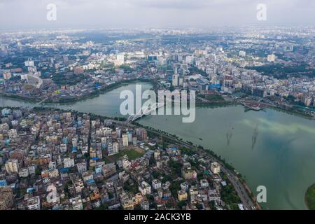 Vista aerea di Dacca, capitale del Bangladesh. Foto Stock